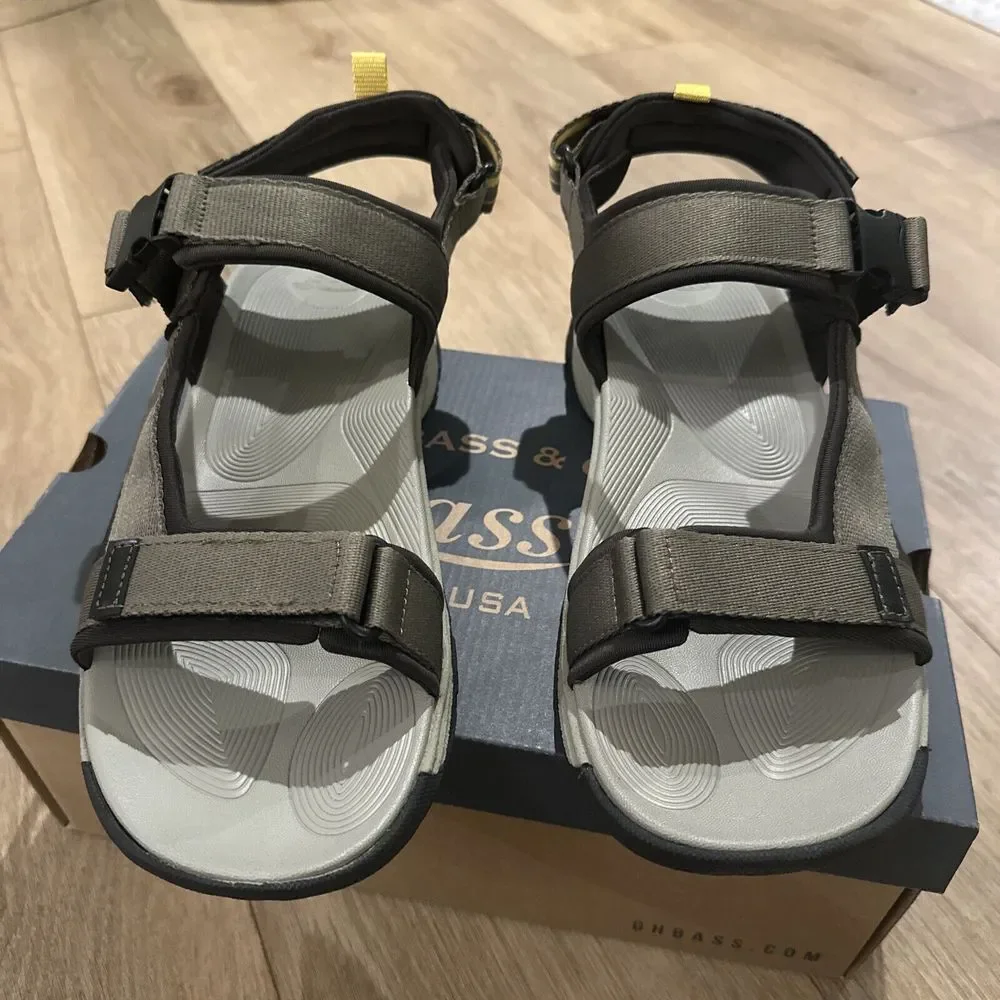 Bass Men's Trek Sporty Outdoor Beach Sandal Shoe Moss Size‎ 9M NEW